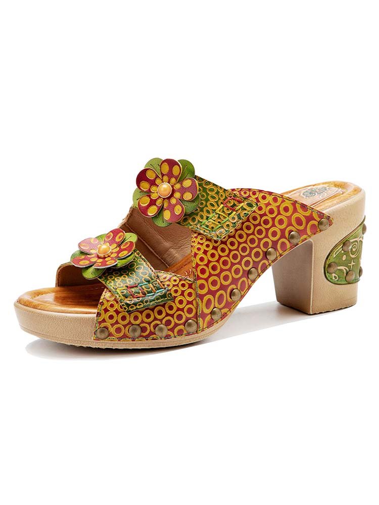 Vintage Handmade Fish Mouth Floral Sandals Sandals by Colorstepshoes – Don't Panic Shoes