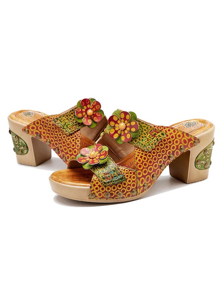 Vintage Handmade Fish Mouth Floral Sandals Sandals by Colorstepshoes – Don't Panic Shoes