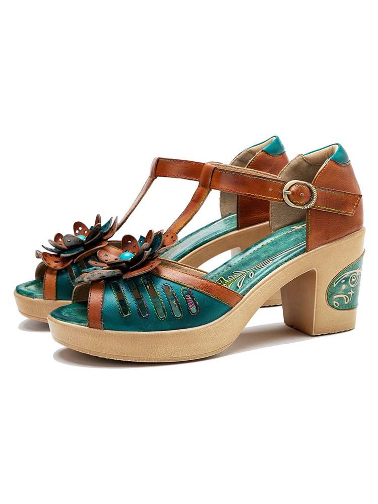 Vintage Handmade Fish Mouth Floral Sandals Sandals by Colorstepshoes – Don't Panic Shoes