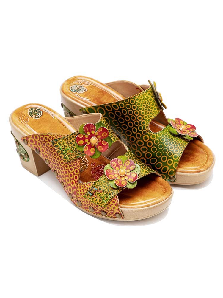 Vintage Handmade Fish Mouth Floral Sandals Sandals by Colorstepshoes – Don't Panic Shoes