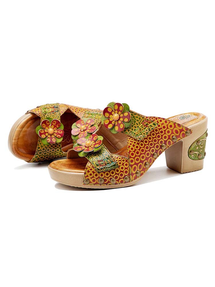 Vintage Handmade Fish Mouth Floral Sandals Sandals by Colorstepshoes – Don't Panic Shoes