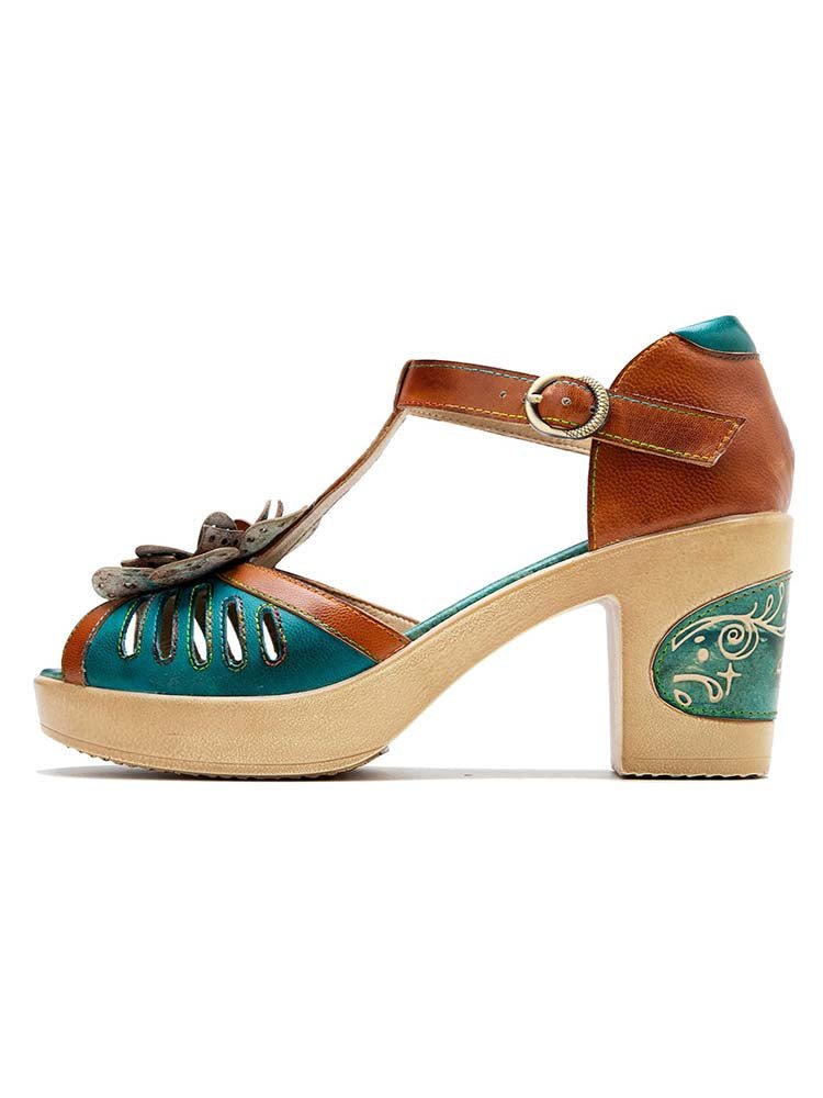 Vintage Handmade Fish Mouth Floral Sandals Sandals by Colorstepshoes – Don't Panic Shoes