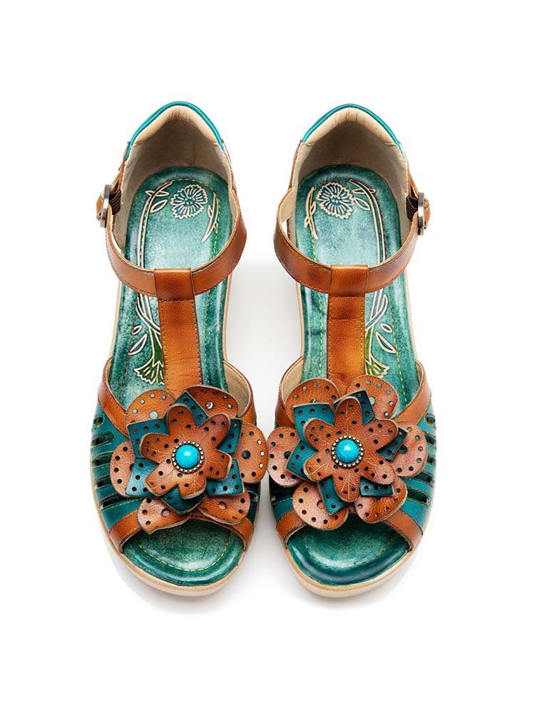 Vintage Handmade Fish Mouth Floral Sandals Sandals by Colorstepshoes – Don't Panic Shoes