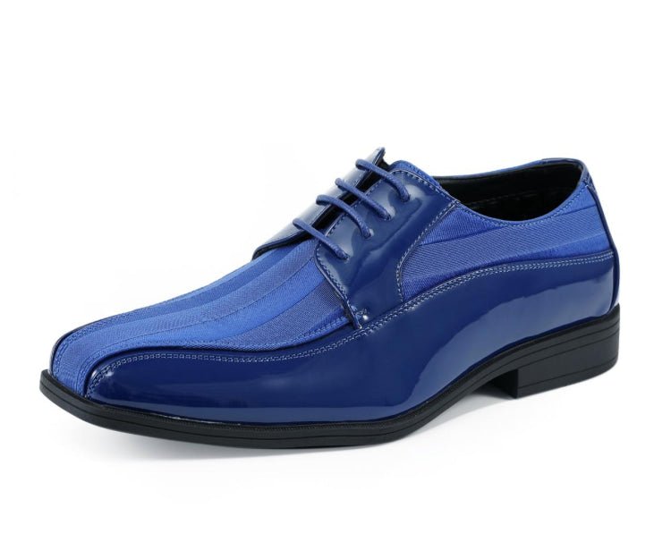 Viotti 179 Men's Royal Blue Patent Leather Derby Shoes Oxfords by Viotti – Don't Panic Shoes