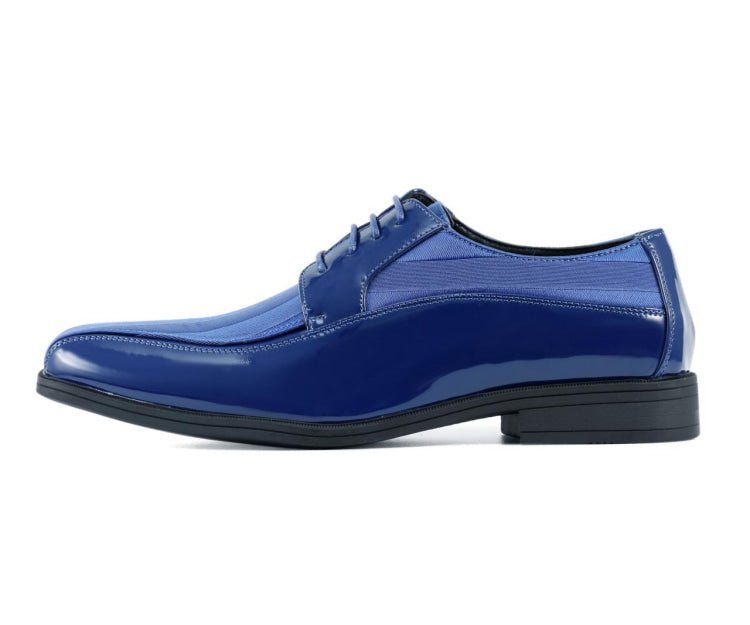 Viotti 179 Men's Royal Blue Patent Leather Derby Shoes Oxfords by Viotti – Don't Panic Shoes
