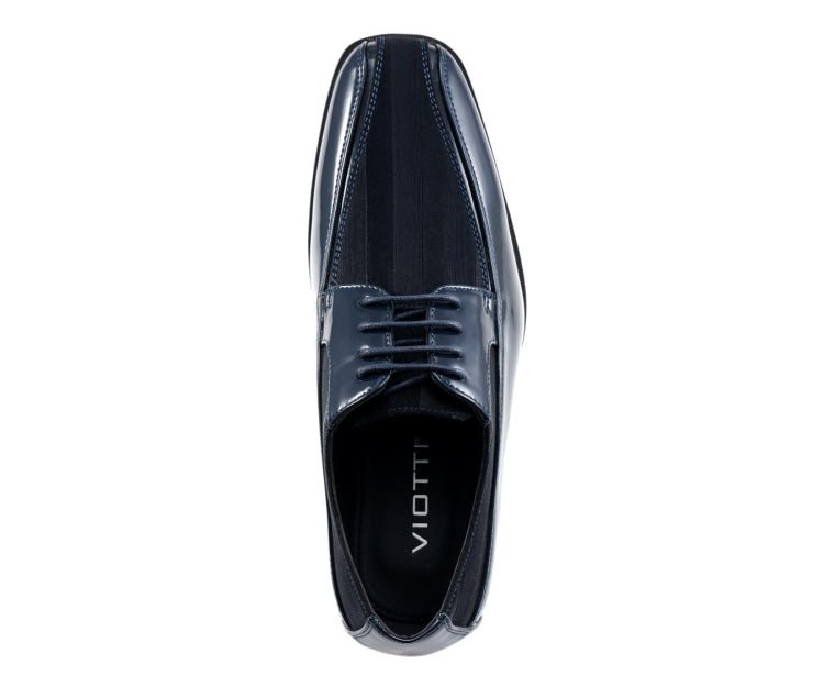 Viotti 179 Navy Men’S Patent Leather Derby Shoes Oxfords by Viotti – Don't Panic Shoes
