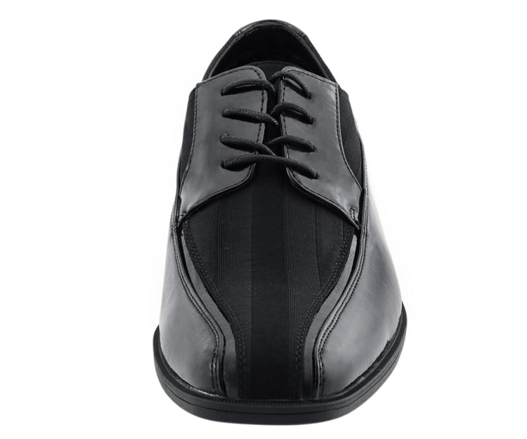 Viotti Dapper Black Derby ShoeS With Satin Flair Men’s Patent Leather Oxfords by Viotti – Don't Panic Shoes