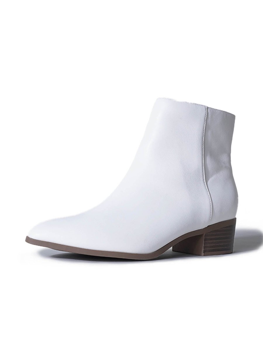 Viper | White Booties by J.Adams – Don't Panic Shoes