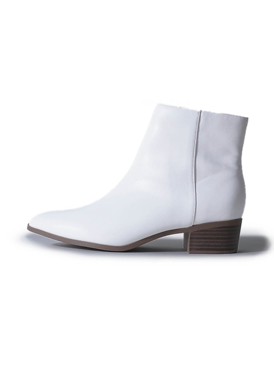 Viper | White Booties by J.Adams – Don't Panic Shoes