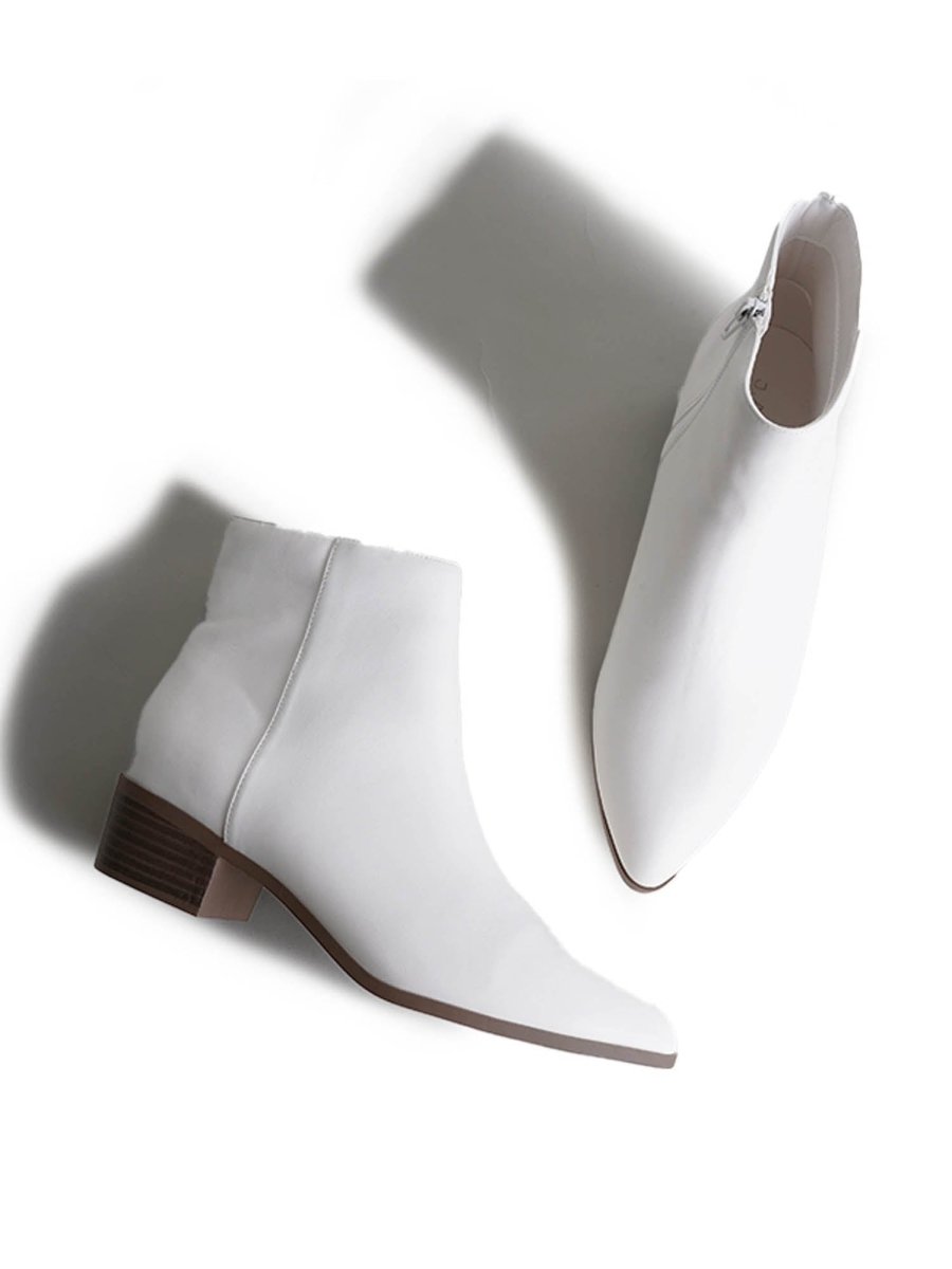 Viper | White Booties by J.Adams – Don't Panic Shoes