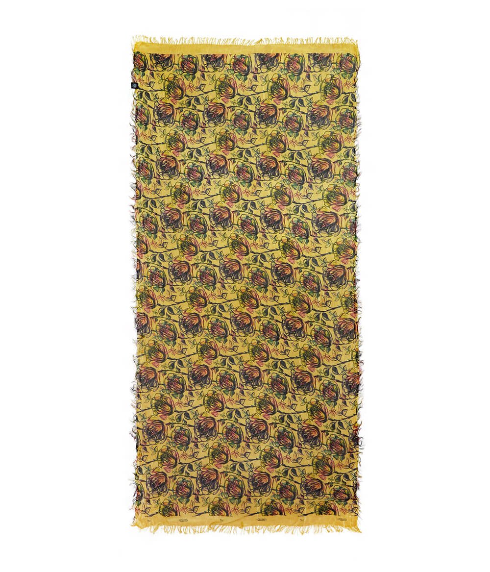 Warhol Inspired Mustard Yellow Bamboo Fiber Art Print 71 Bamboo Scarves by Mar Soreli – Don't Panic Shoes