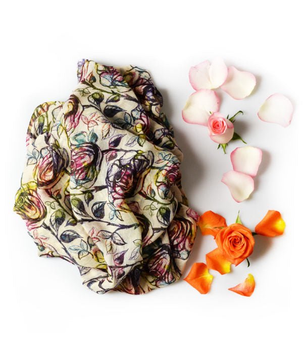 Warhol White 02 Bamboo Fiber Handcrafted Print Fabric Bamboo Scarves by Mar Soreli – Don't Panic Shoes