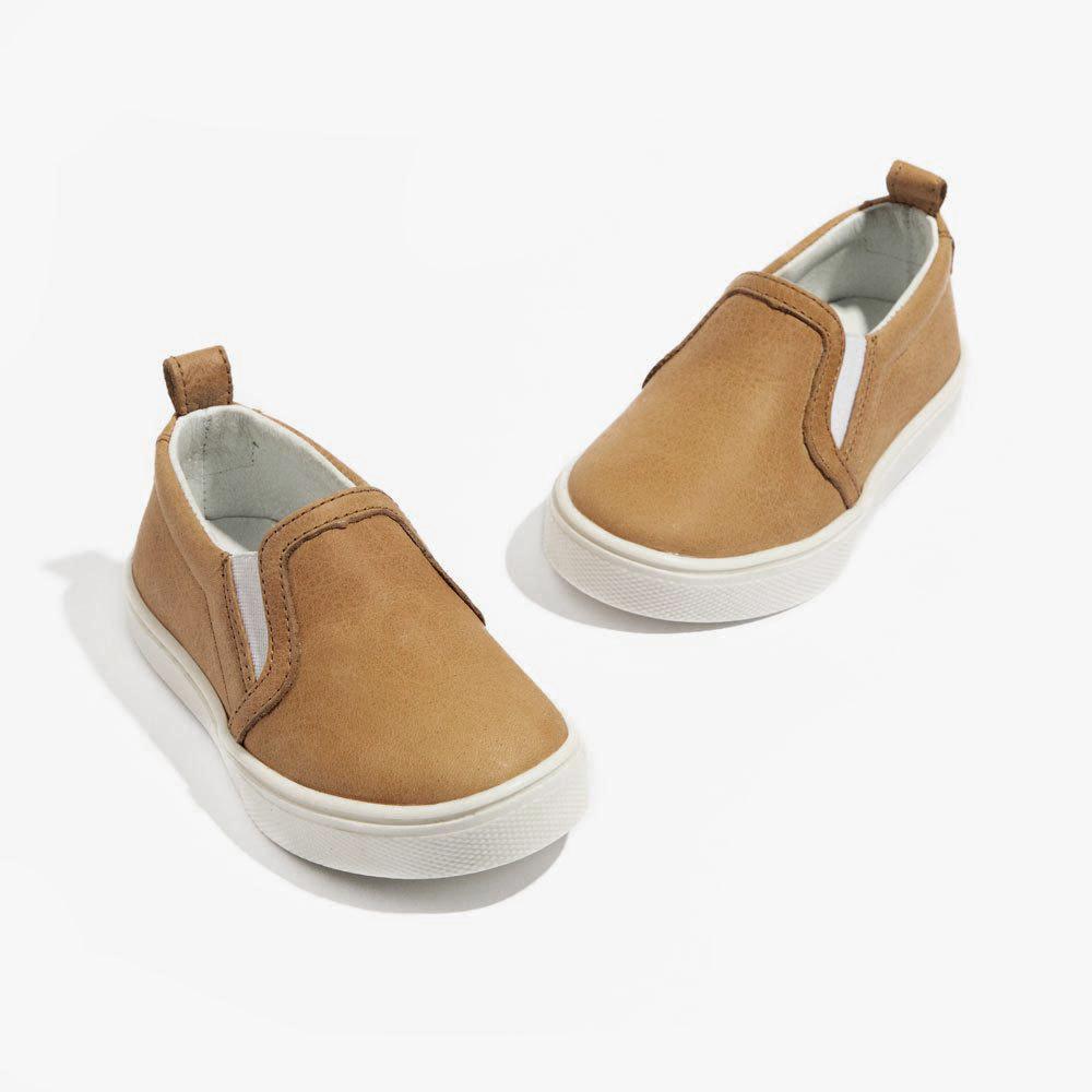 Weathered Brown Slip - On Sneaker Kids - Slip - On Sneaker by Freshly Picked – Don't Panic Shoes