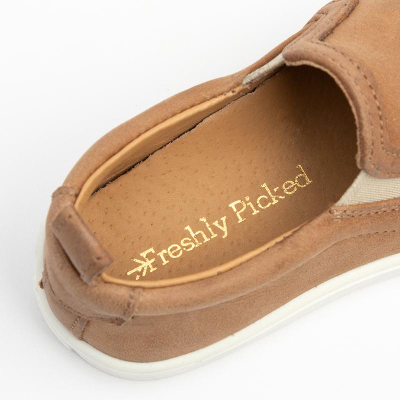 Weathered Brown Slip - On Sneaker Kids - Slip - On Sneaker by Freshly Picked – Don't Panic Shoes