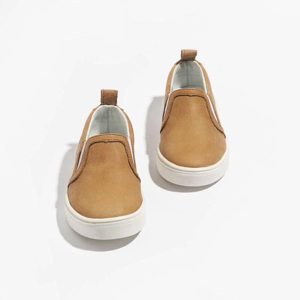 Weathered Brown Slip - On Sneaker Kids - Slip - On Sneaker by Freshly Picked – Don't Panic Shoes