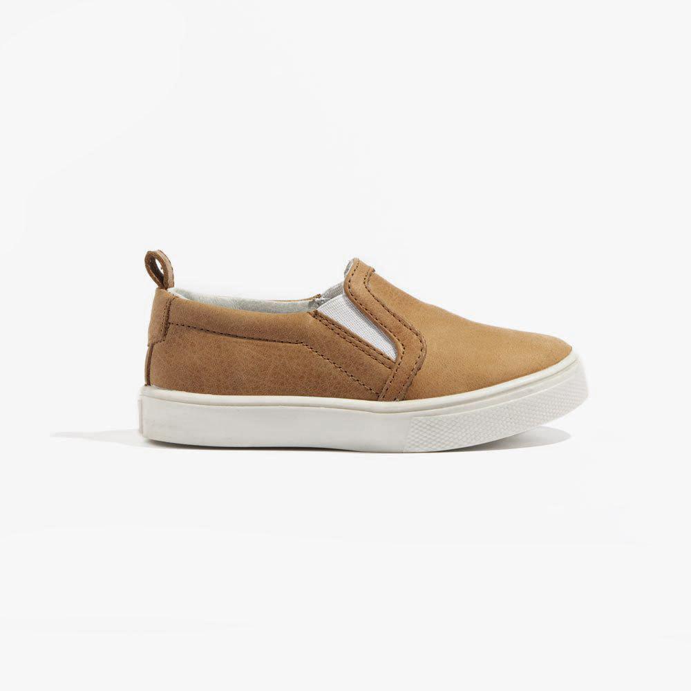 Weathered Brown Slip - On Sneaker Kids - Slip - On Sneaker by Freshly Picked – Don't Panic Shoes