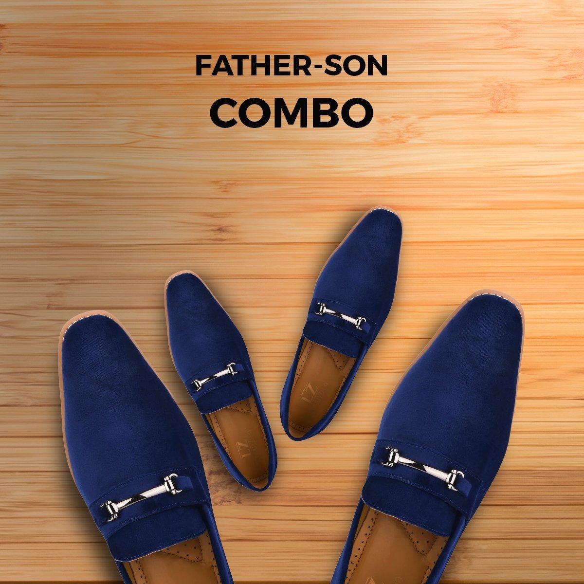 Welkar And Rachal Father Son Navy Blue Color Combination Shoes Loafers by Libertyzeno – Don't Panic Shoes