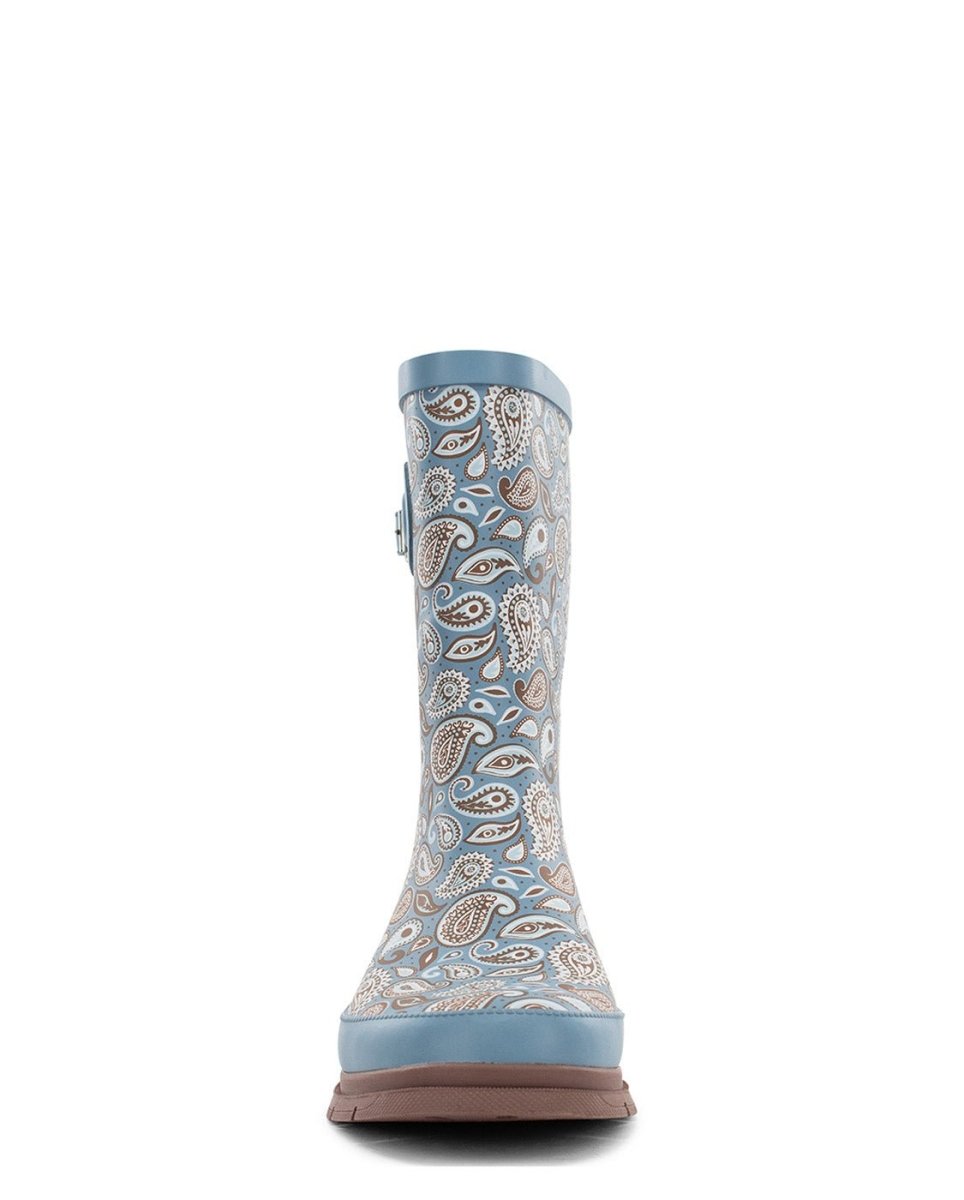 WeStern Chief Bandana Women’s Rubber Vegan Fur Lined Blue Rain Boots by Western Chief Women's – Don't Panic Shoes