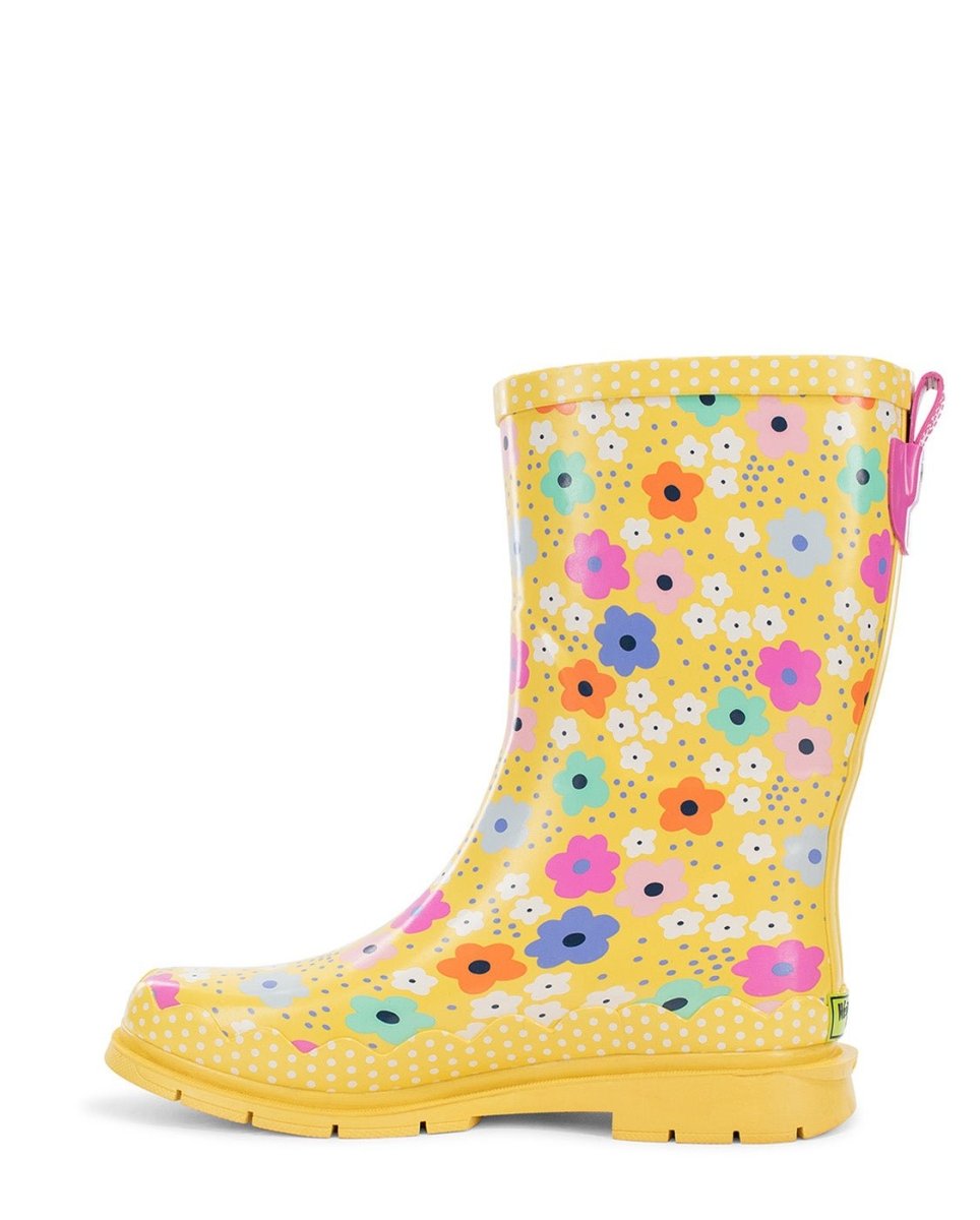 WeStern Chief Daisy Delight Women’s Yellow Rubber Mid Boot Rain Boots by Western Chief Women's – Don't Panic Shoes