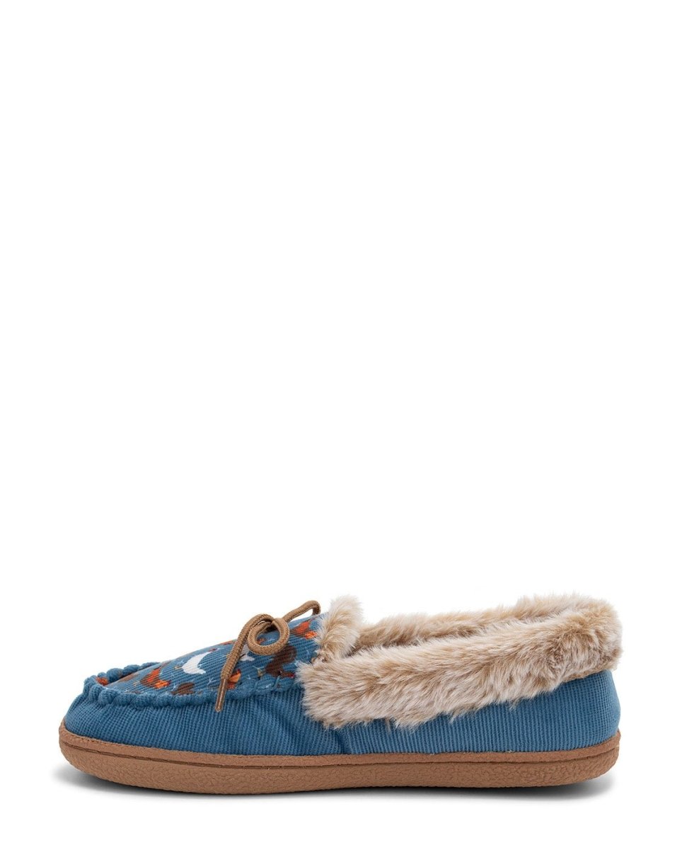 WeStern Chief Elaine Women’s Polyester Vegan Fur Blue Slippers by Western Chief Women's – Don't Panic Shoes