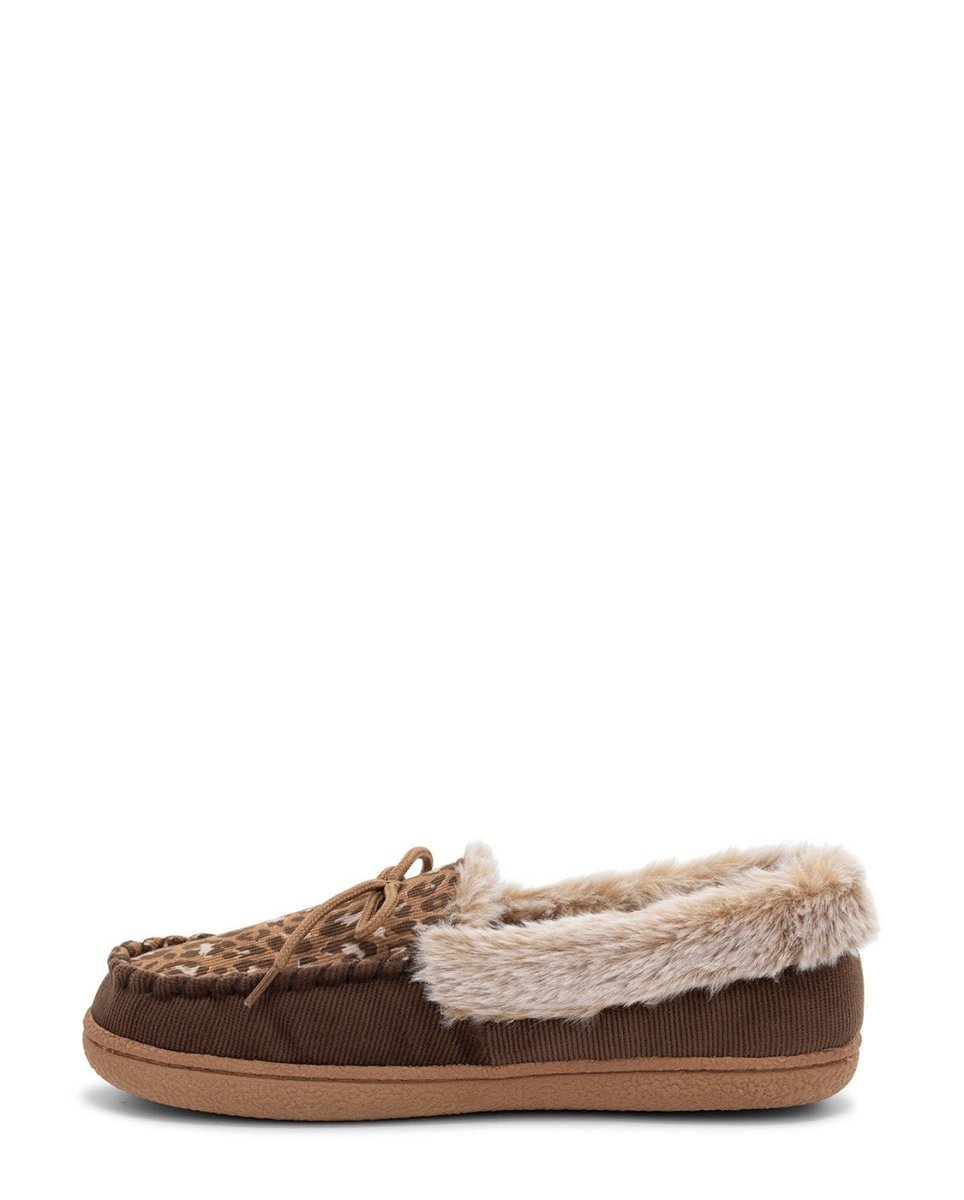 WeStern Chief Elaine Women’s Polyester Vegan Fur Brown Slippers by Western Chief Women's – Don't Panic Shoes