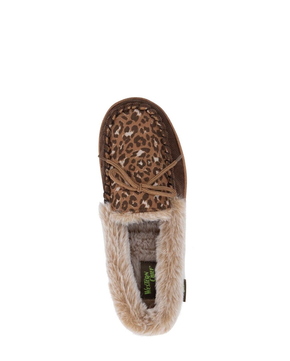 WeStern Chief Elaine Women’s Polyester Vegan Fur Brown Slippers by Western Chief Women's – Don't Panic Shoes