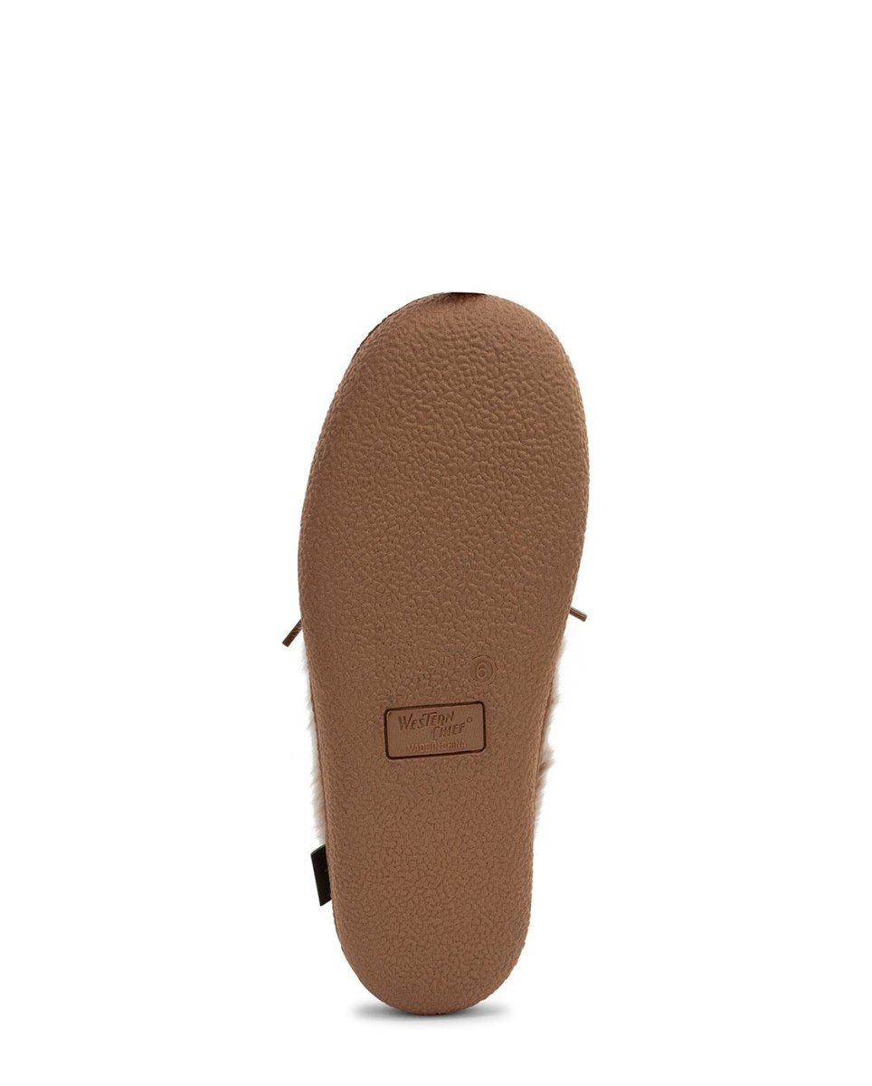 WeStern Chief Elaine Women’s Polyester Vegan Fur Brown Slippers by Western Chief Women's – Don't Panic Shoes