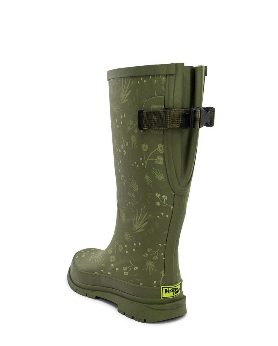 Western Chief Flowered Medley Wide Calf Womens Rubber Green Rain Boots by Western Chief Women's Sale – Don't Panic Shoes
