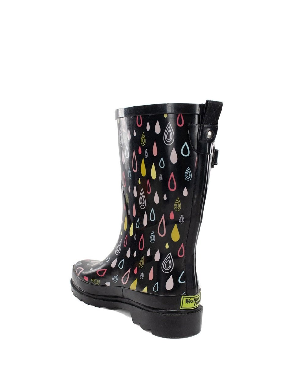 WeStern Chief Rain Drop Mid Women’s Black 21106664p Rain Boots by Western Chief Women's – Don't Panic Shoes