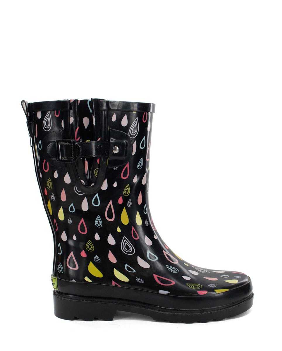 WeStern Chief Rain Drop Mid Women’s Black 21106664p Rain Boots by Western Chief Women's – Don't Panic Shoes