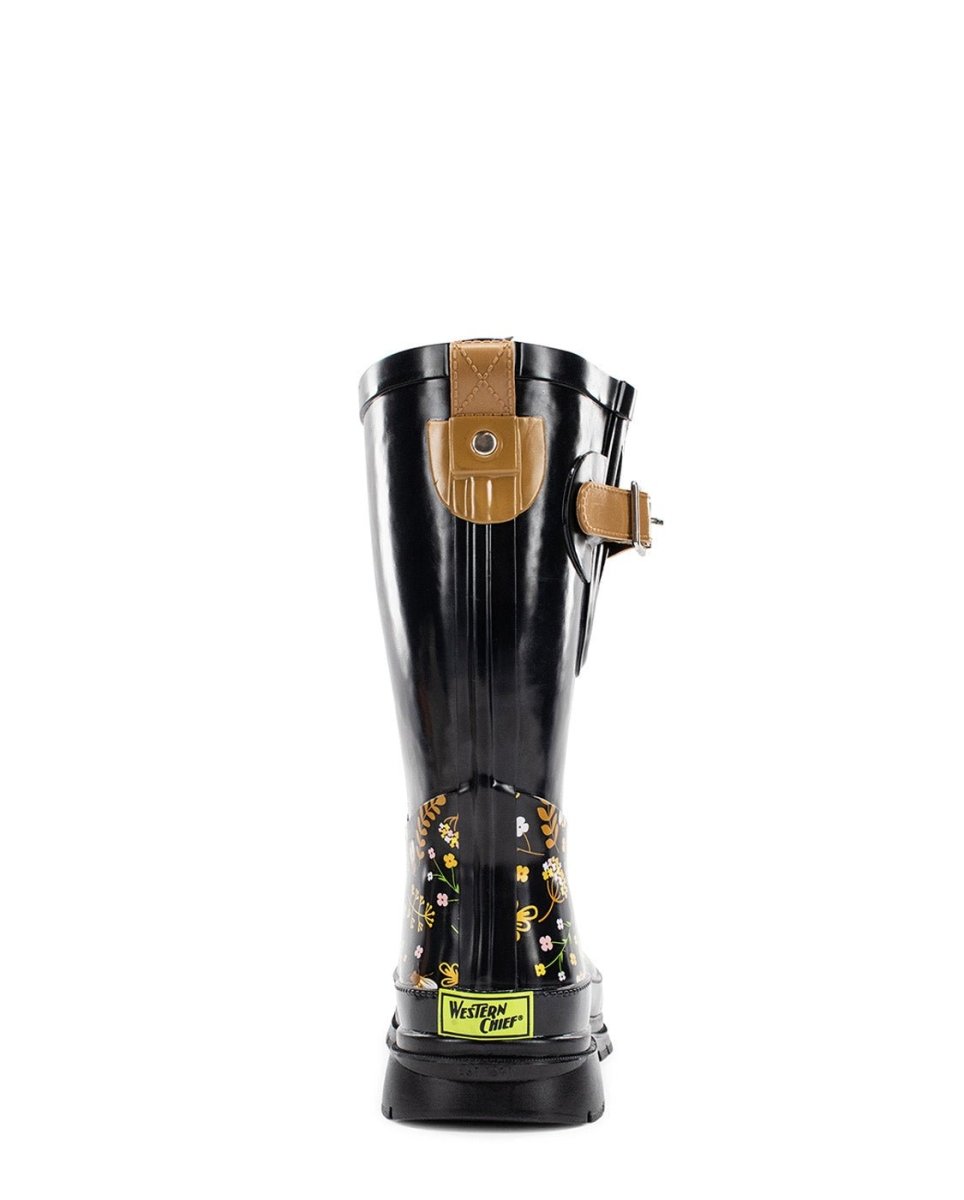 WeStern Chief Sweet Bees Mid Rain Boot Women’s Black Rubber Rain Boots by Western Chief Women's Sale – Don't Panic Shoes