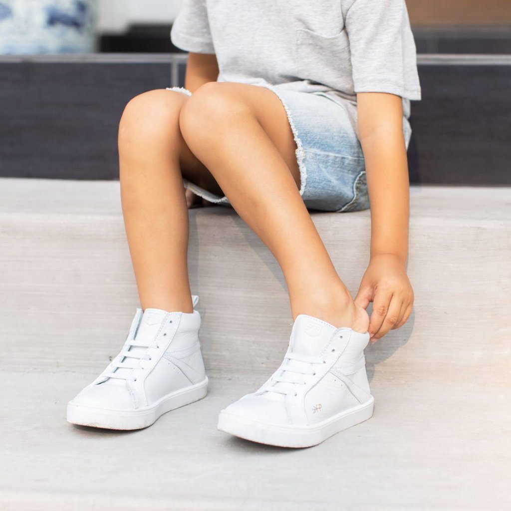 White High Top Sneaker Kids - High Top Sneaker by Freshly Picked – Don't Panic Shoes