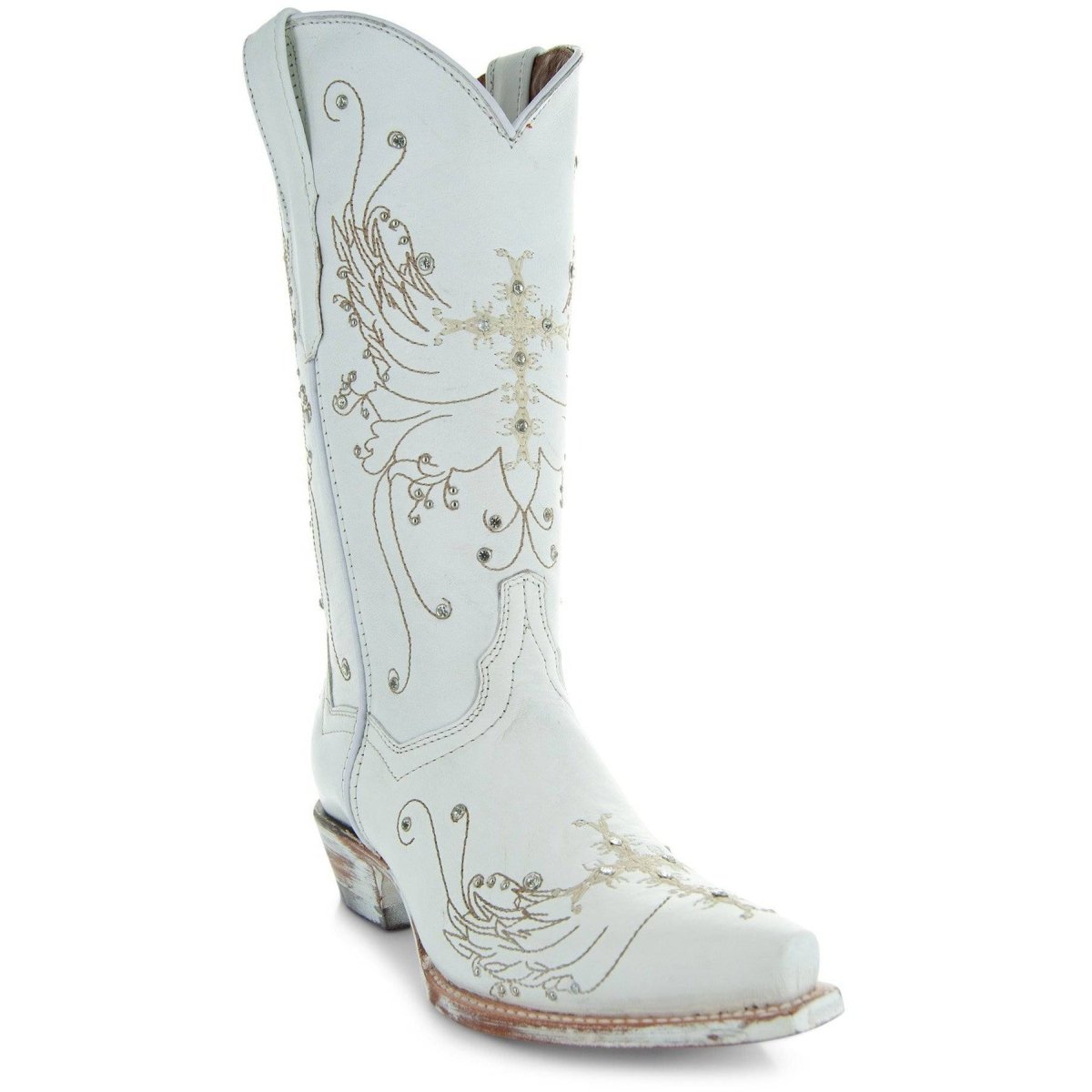 White Rhinestone Cowgirl Boots (Wedding Cowgirl Boots) Cowgirl Boots by Soto Boots – Don't Panic Shoes