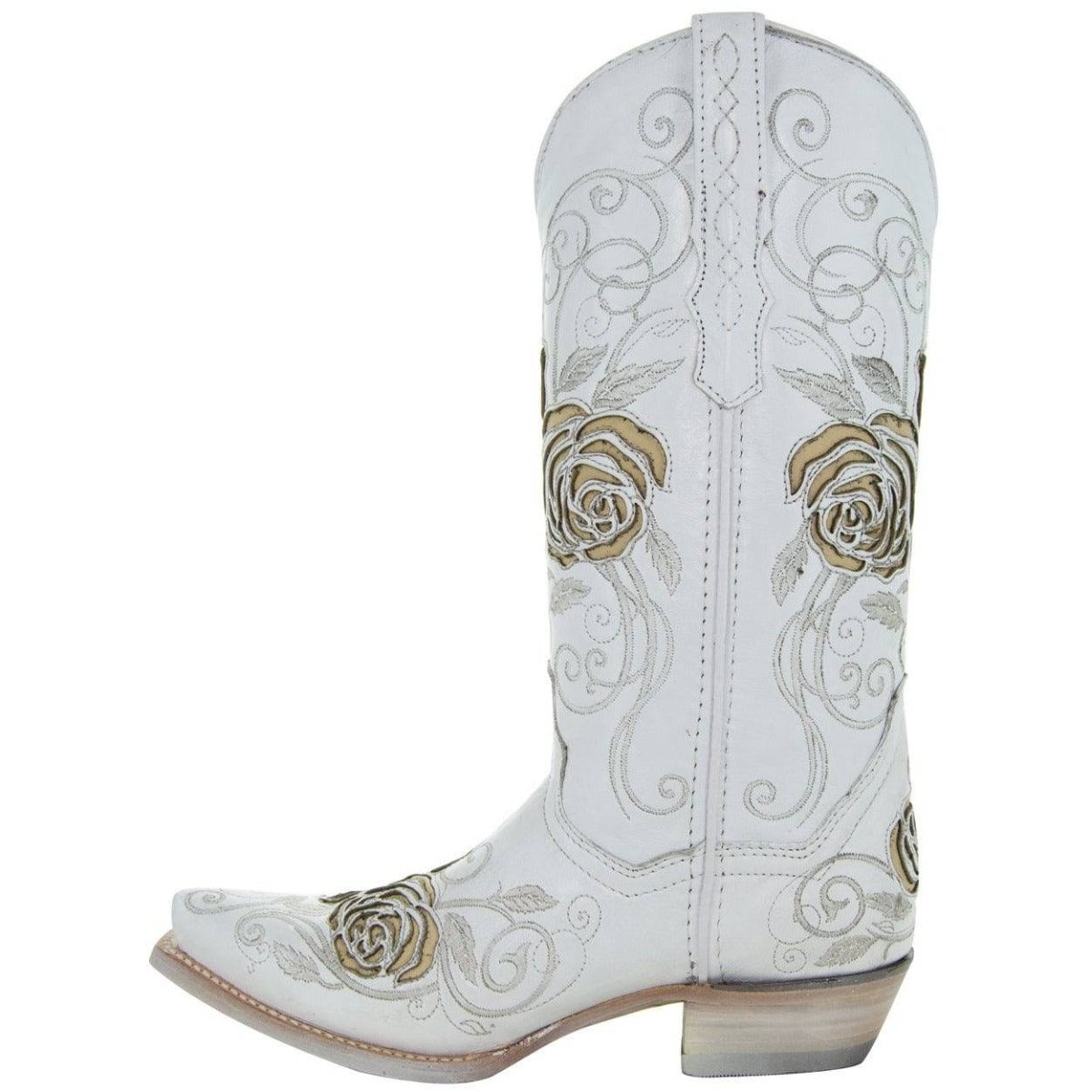 White Rose Inlayed Women's Cowgirl Boots (M50032) Cowgirl Boots by Soto Boots – Don't Panic Shoes
