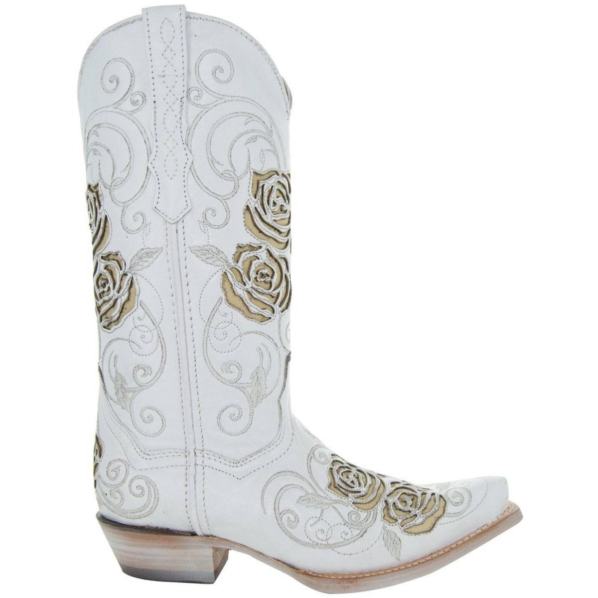 White Rose Inlayed Women's Cowgirl Boots (M50032) Cowgirl Boots by Soto Boots – Don't Panic Shoes