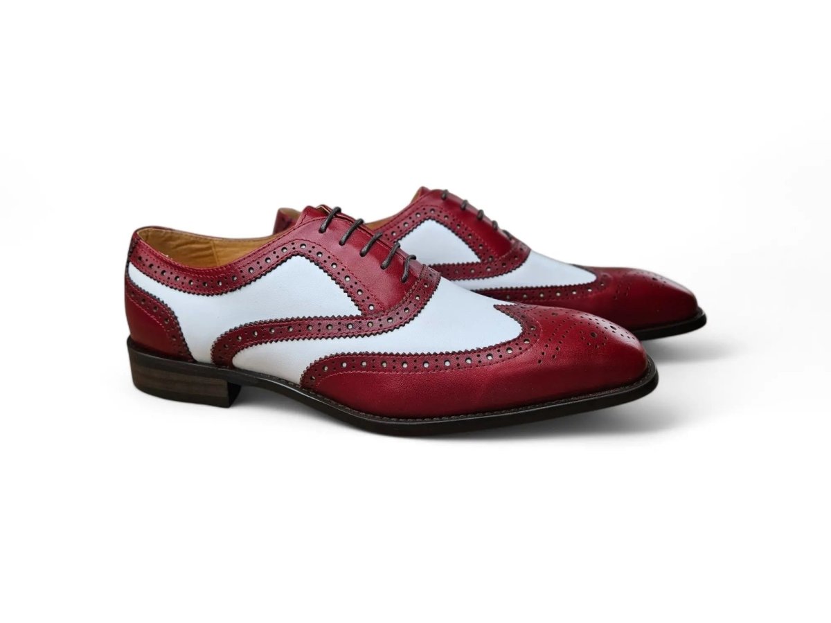 Wingtip Oxford Leather Hand Burnished Two Tone Ks509 - 25t Shoes by Carrucci Shoes – Don't Panic Shoes