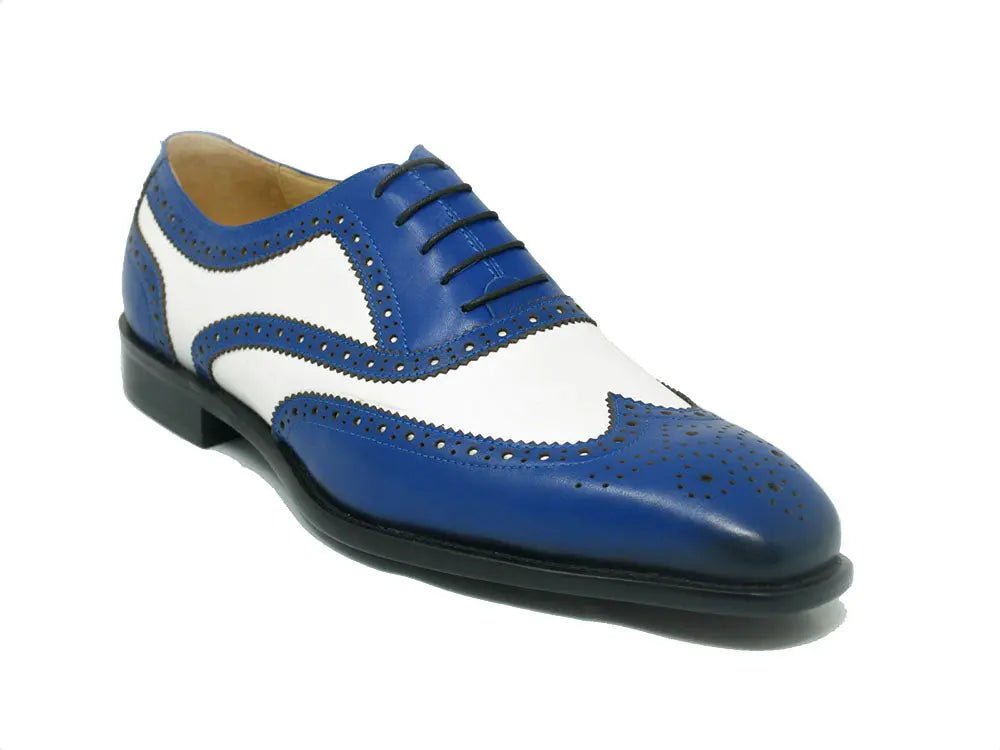 Wingtip Oxford Leather Hand Burnished Two Tone Ks509 - 25t Shoes by Carrucci Shoes – Don't Panic Shoes
