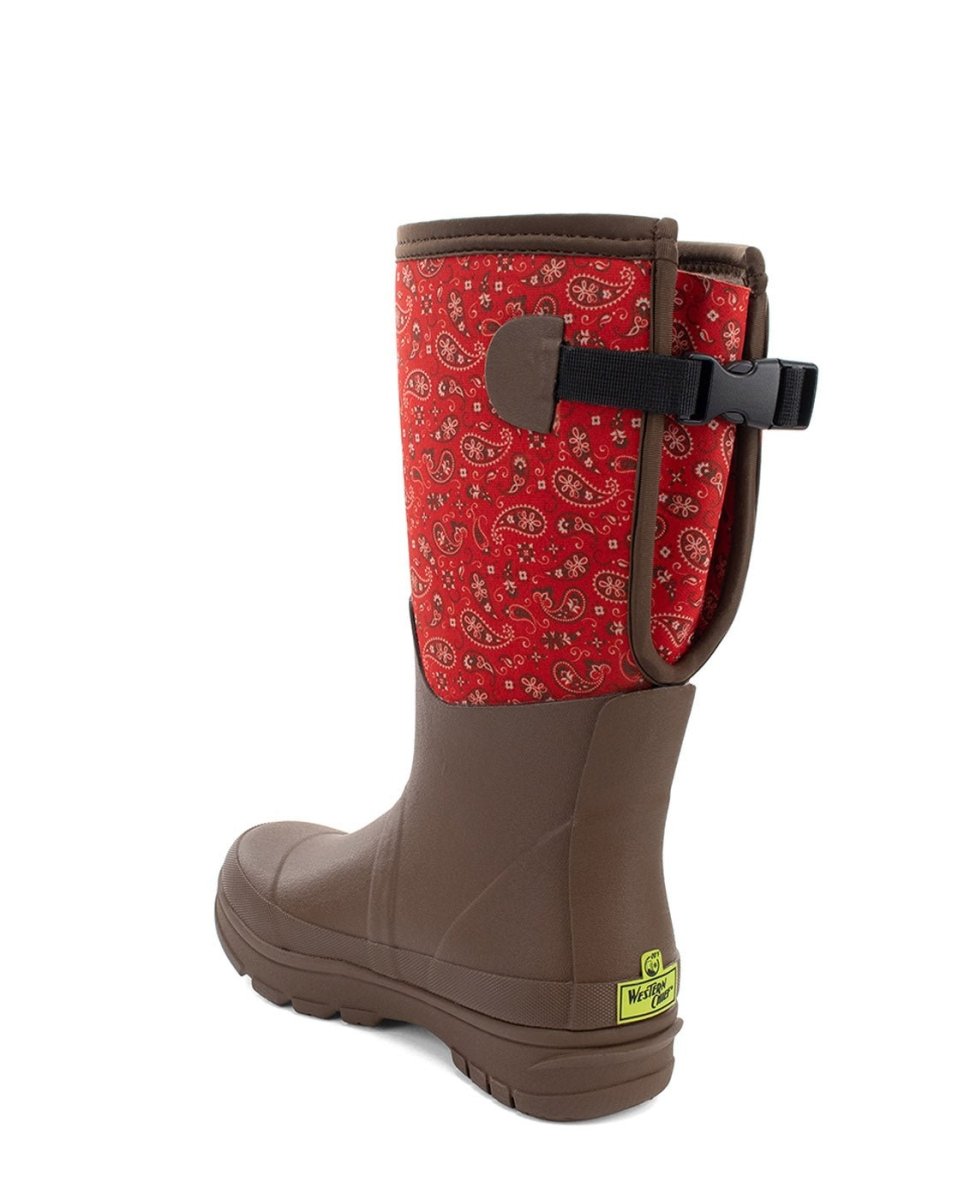 Women's Bandana Neoprene Faux Fur Wide Calf Tall Cold Weather Boot - Brown Snow Boots by Western Chief Women's – Don't Panic Shoes