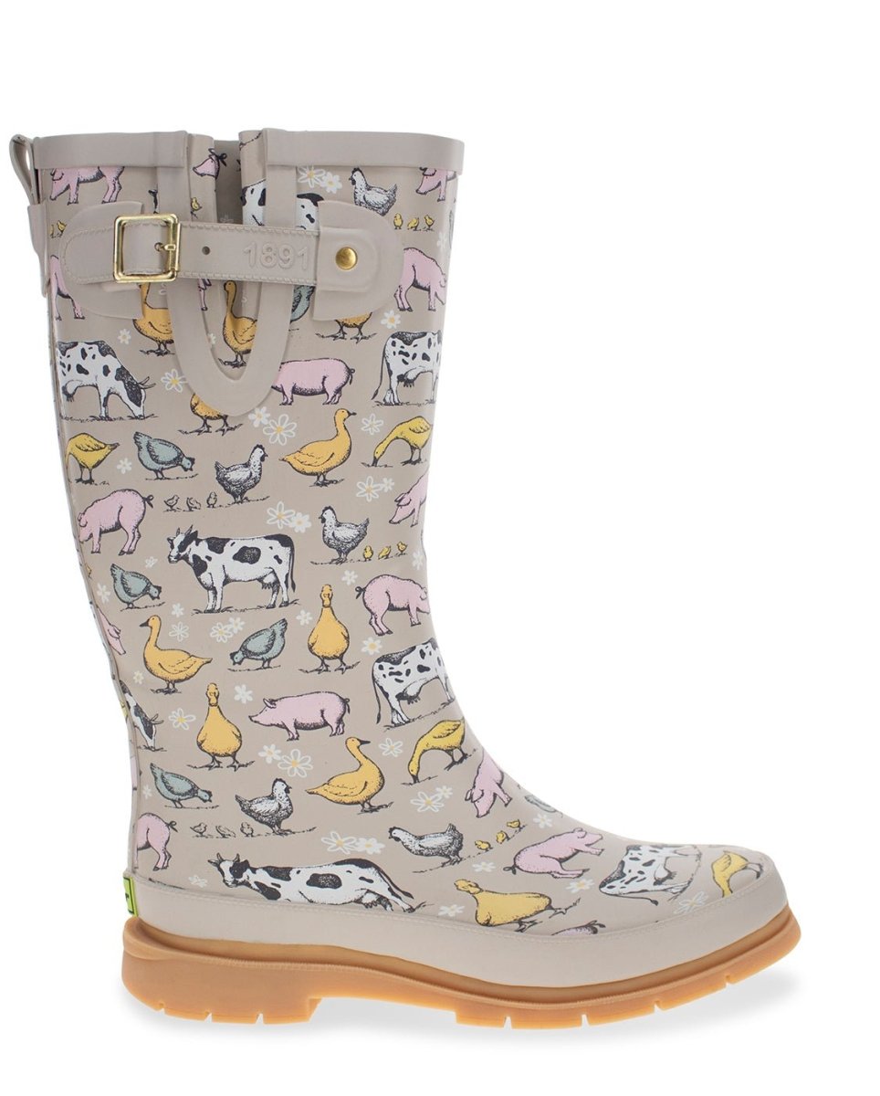 Women's Farmhouse Tall Rain Boot - Taupe Rain Boots by Western Chief Women's – Don't Panic Shoes