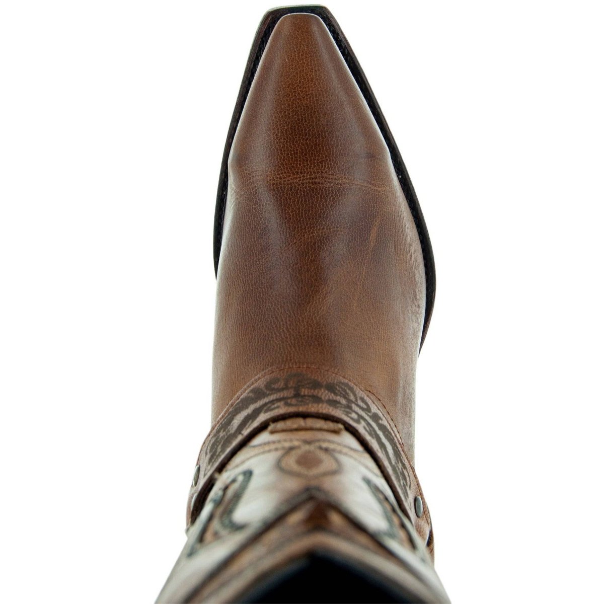 Women's Harness Boots | Brown Leather Harness Boots (M50039) Cowgirl Boots by Soto Boots – Don't Panic Shoes