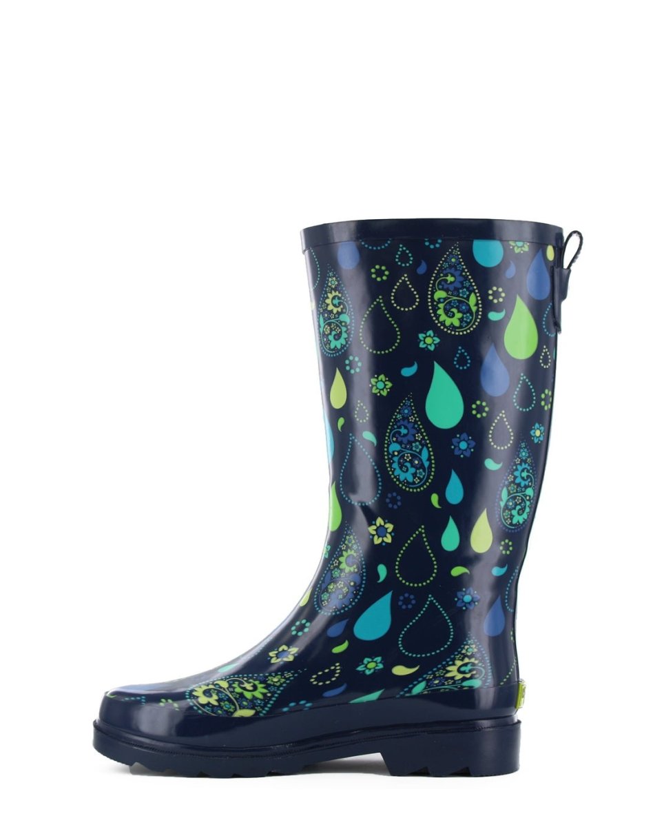 Women's Pouring Paisley Tall Rain Boot - Navy Rain Boots by Western Chief Women's – Don't Panic Shoes
