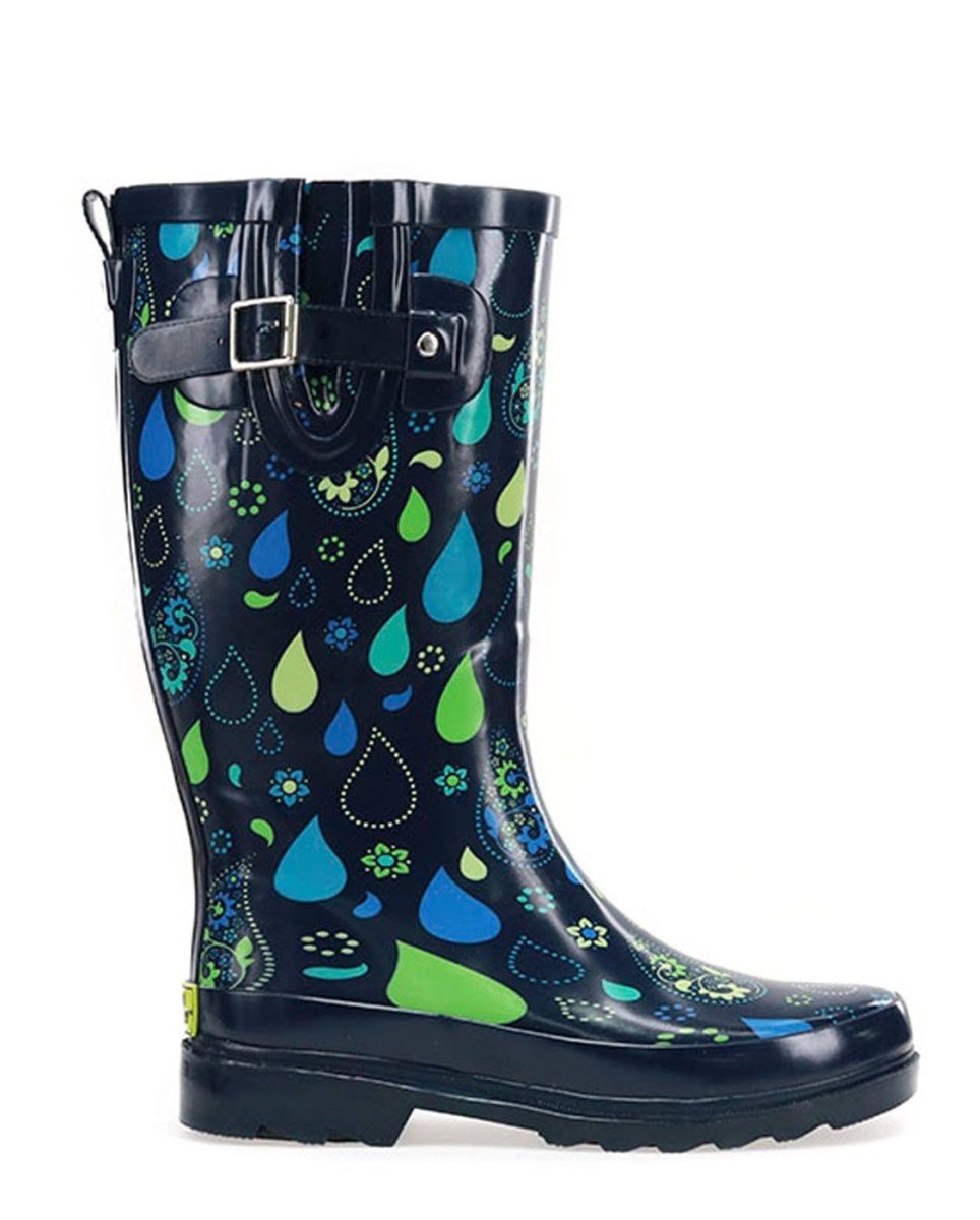 Women's Pouring Paisley Tall Rain Boot - Navy Rain Boots by Western Chief Women's – Don't Panic Shoes