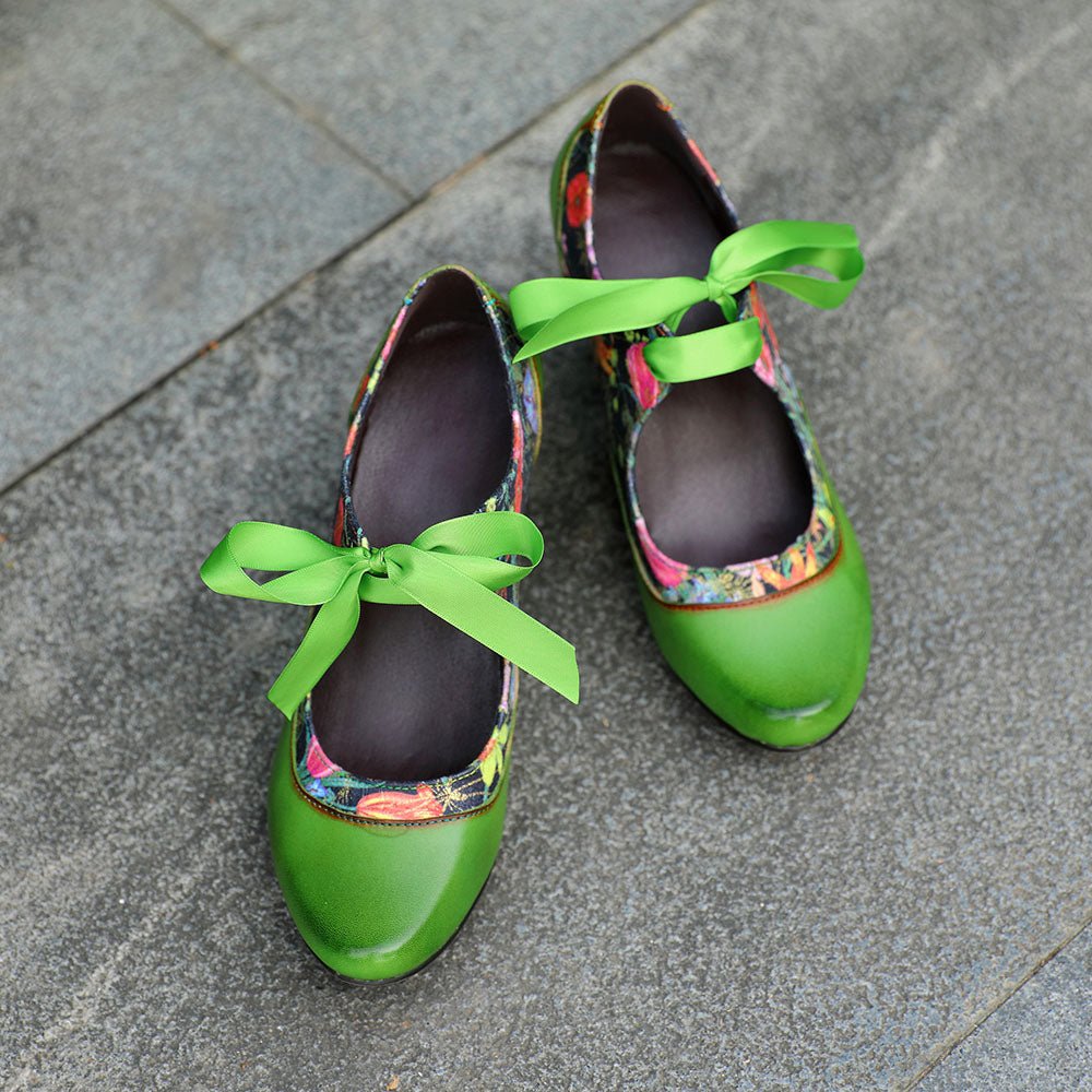 Women's Pumps Mary Jane Handmade Shoes Vintage Shoes Party Outdoor Daily Elegant Bohemia Heels Heels by Colorstepshoes – Don't Panic Shoes