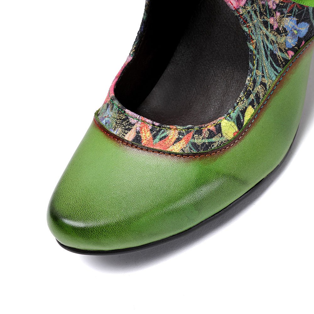 Women's Pumps Mary Jane Handmade Shoes Vintage Shoes Party Outdoor Daily Elegant Bohemia Heels Heels by Colorstepshoes – Don't Panic Shoes