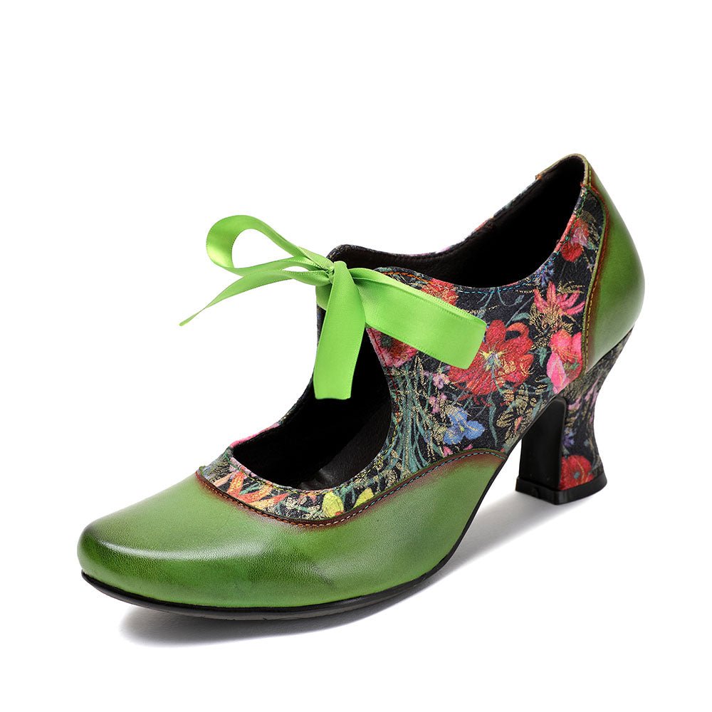 Women's Pumps Mary Jane Handmade Shoes Vintage Shoes Party Outdoor Daily Elegant Bohemia Heels Heels by Colorstepshoes – Don't Panic Shoes