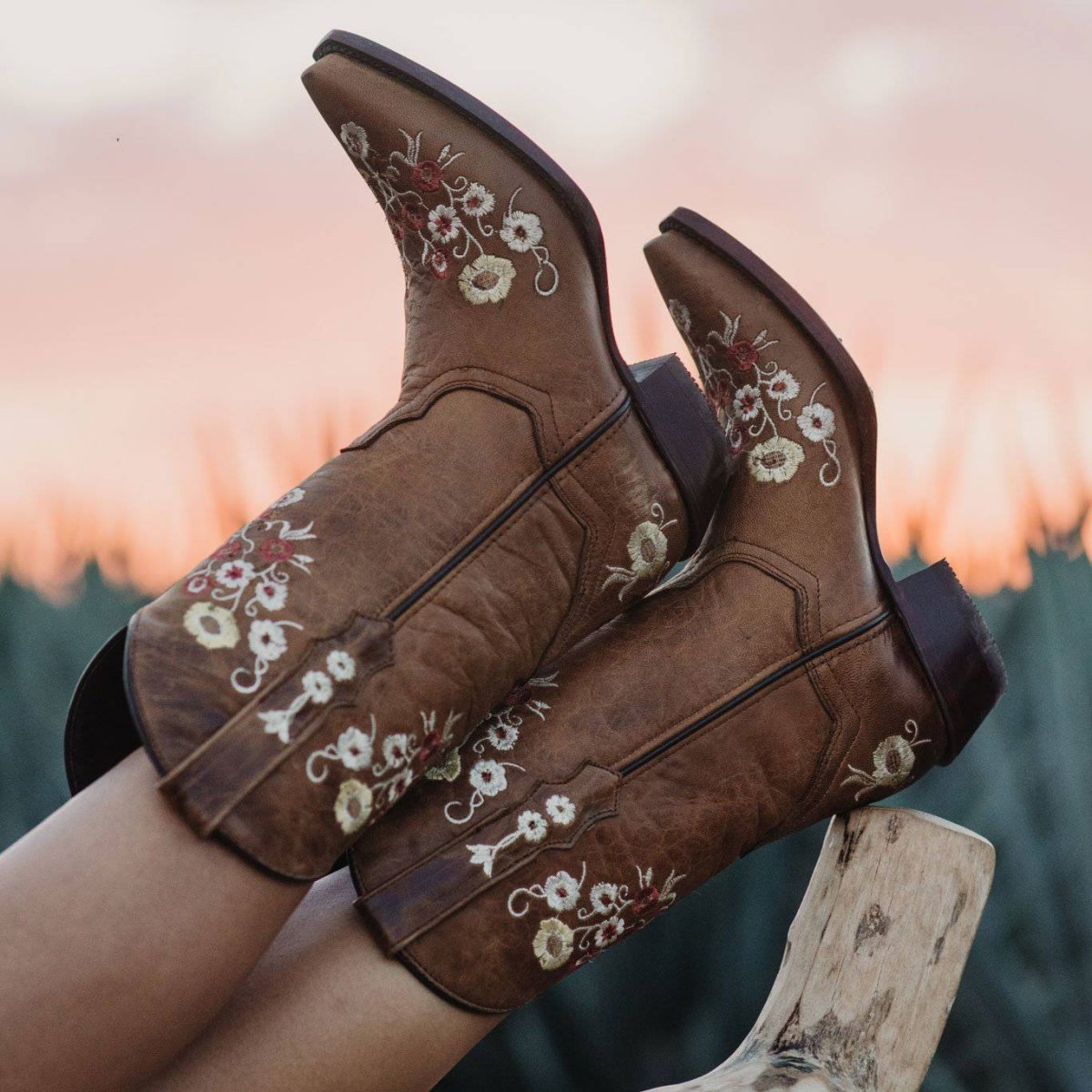 Women's Snipped Toe Western Boots | Floral Showstopper Cowgirl Boots (M50044) Cowboy Boots by Soto Boots – Don't Panic Shoes