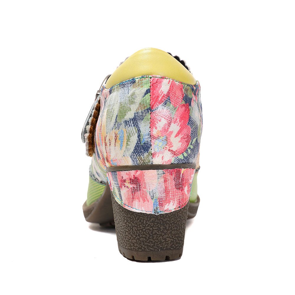 Women's Spring Heels Dress Shoes Party Round Toe Elegant Cowhide Loafer Green Pumps Pumps by Colorstepshoes – Don't Panic Shoes