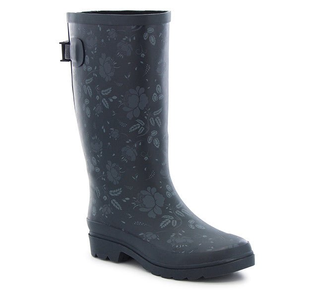 Women’S Tall Floral Wide Calf Slate Rubber Rain Boot Rain Boots by Western Chief Women's – Don't Panic Shoes