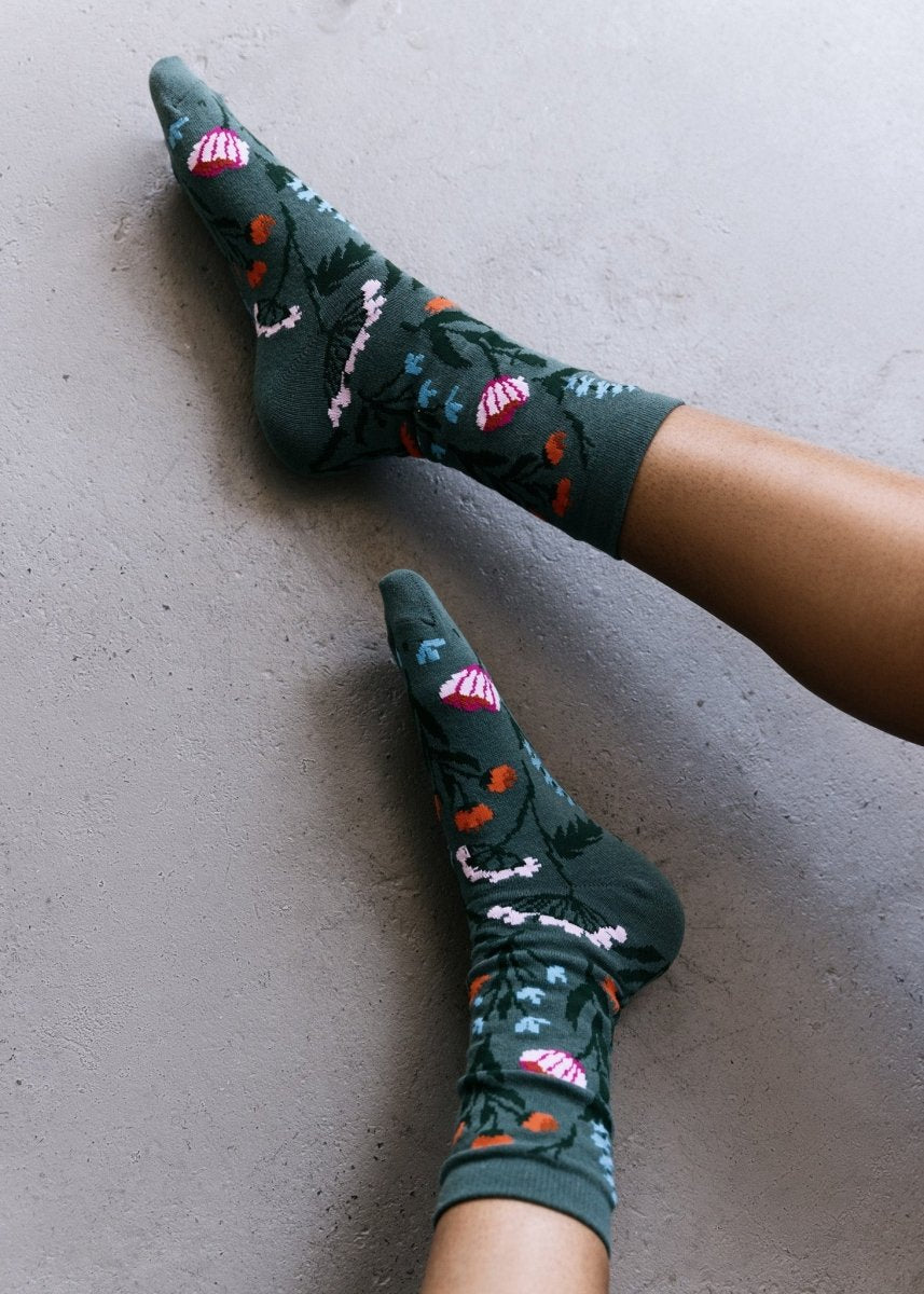 Women's Wild Flower Sock Socks by American Trench – Don't Panic Shoes
