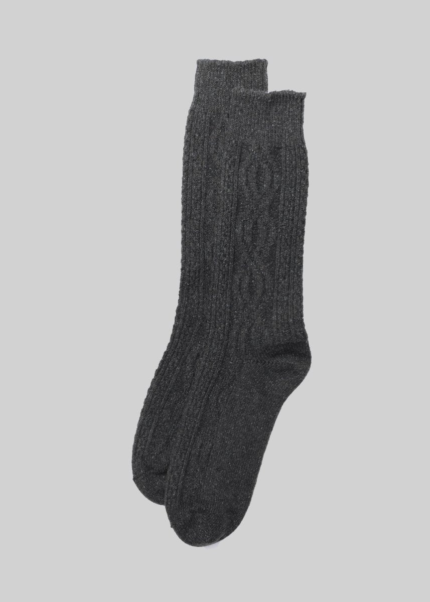 Wool Silk Cable Knit Boot Sock Warm Winter Comfort Socks by American Trench – Don't Panic Shoes